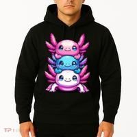 Cute Axolotls Anime Kawaii Axolotl Hoodie thumb 2