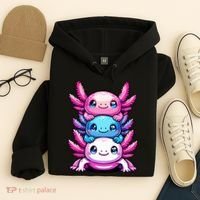 Cute Axolotls Anime Kawaii Axolotl Hoodie thumb 4