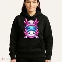Cute Axolotls Anime Kawaii Axolotl Hoodie thumb 5