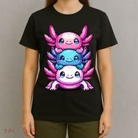 Cute Axolotls Anime Kawaii Axolotl T-Shirt thumb 4