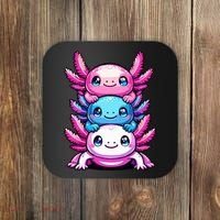 Cute Axolotls Anime Kawaii Axolotl Coaster thumb 0