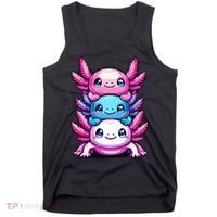 Cute Axolotls Anime Kawaii Axolotl Tank Top thumb 0