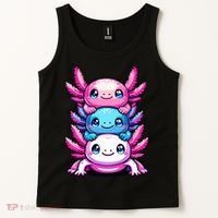 Cute Axolotls Anime Kawaii Axolotl Tank Top thumb 2