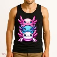 Cute Axolotls Anime Kawaii Axolotl Tank Top thumb 3