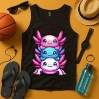 Cute Axolotls Anime Kawaii Axolotl Tank Top thumb 4