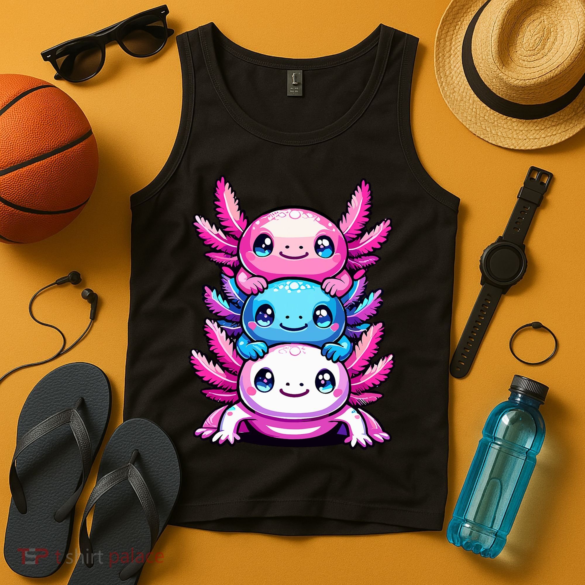 Cute Axolotls Anime Kawaii Axolotl Tank Top