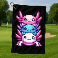 Cute Axolotls Anime Kawaii Axolotl Golf Towel thumb 1