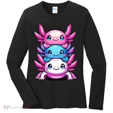 Cute Axolotls Anime Kawaii Axolotl Women's Long Sleeve Shirt