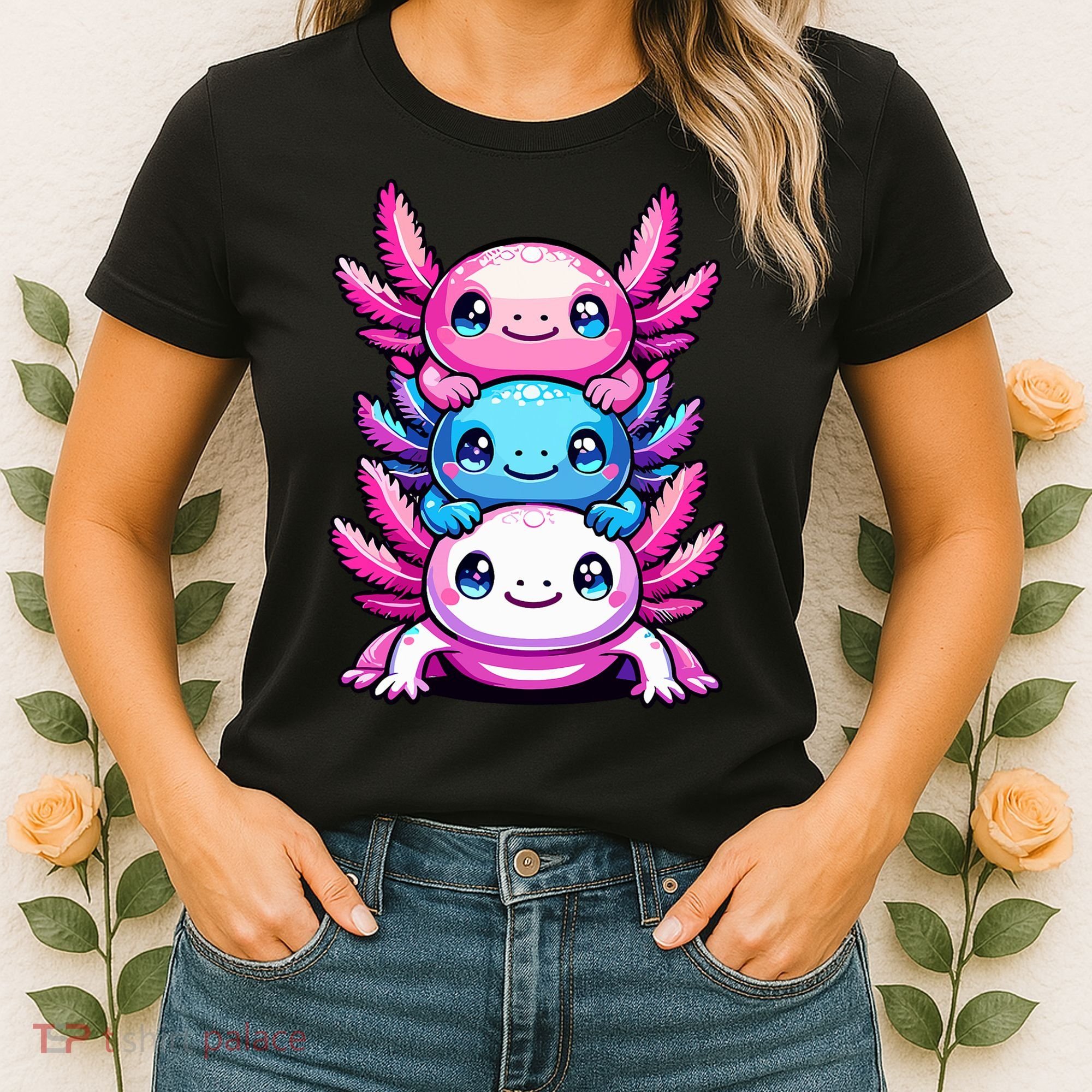 Cute Axolotls Anime Kawaii Axolotl Women's T-Shirt