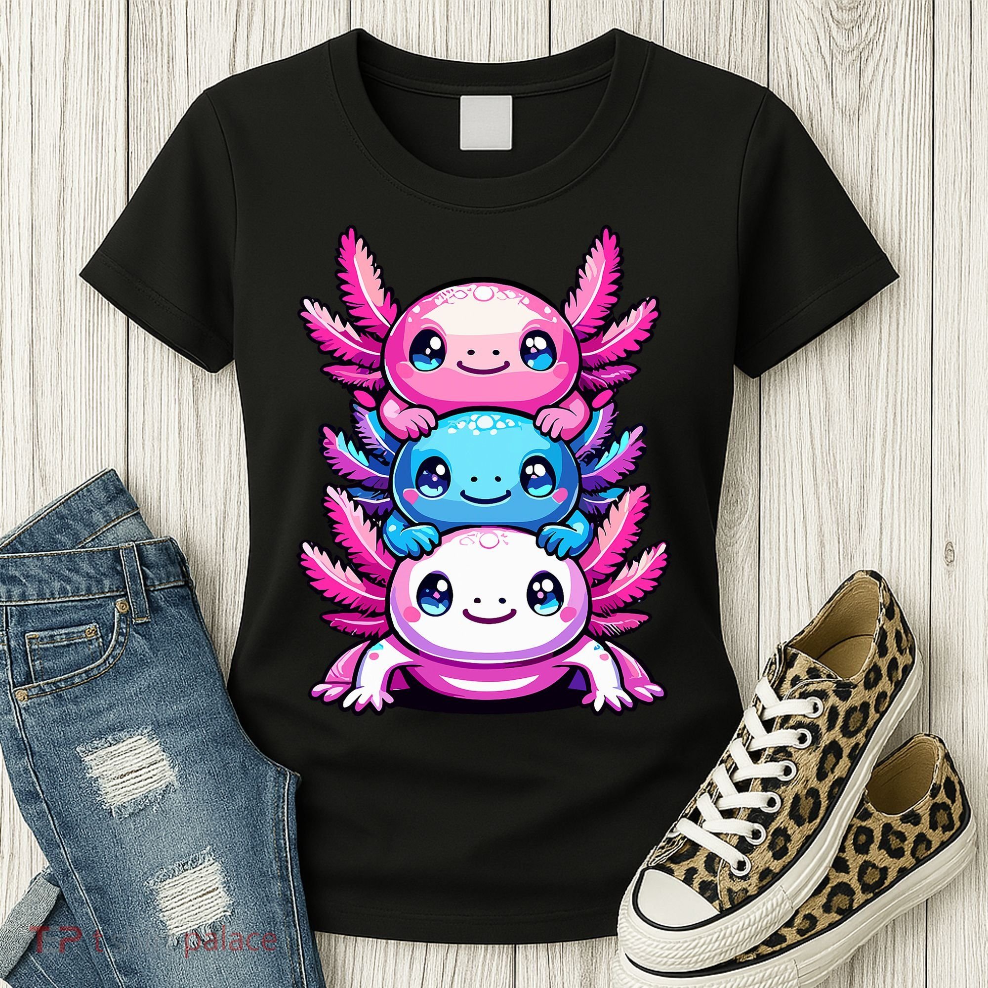 Cute Axolotls Anime Kawaii Axolotl Women's T-Shirt