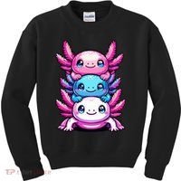 Cute Axolotls Anime Kawaii Axolotl Kids Sweatshirt thumb 0