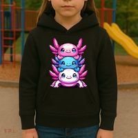 Cute Axolotls Anime Kawaii Axolotl Kids Hoodie thumb 3
