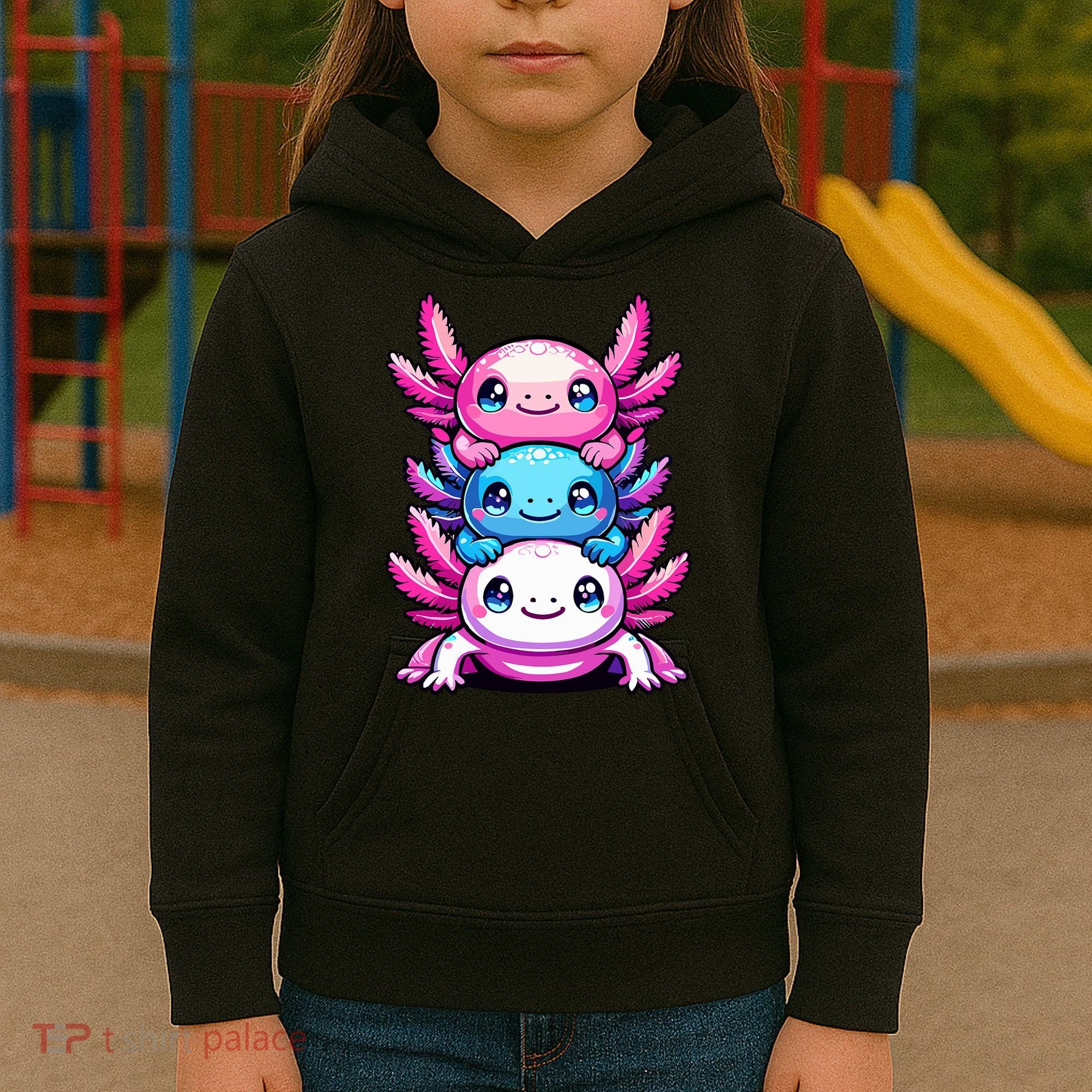 Cute Axolotls Anime Kawaii Axolotl Kids Hoodie