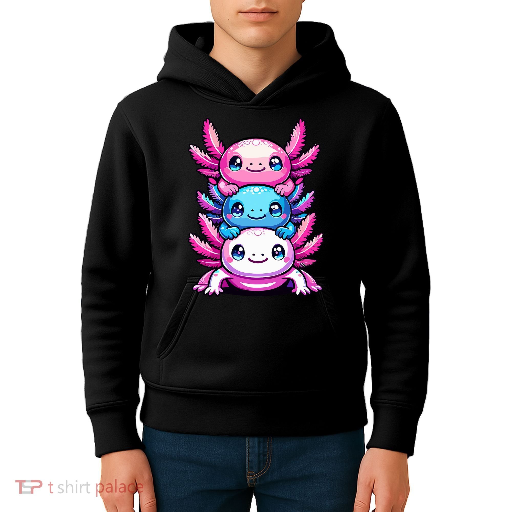 Cute Axolotls Anime Kawaii Axolotl Kids Hoodie