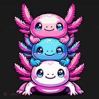 Cute Axolotls Anime Kawaii Axolotl Kids Hoodie thumb 5