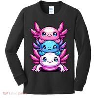 Cute Axolotls Anime Kawaii Axolotl Kids Long Sleeve Shirt thumb 0