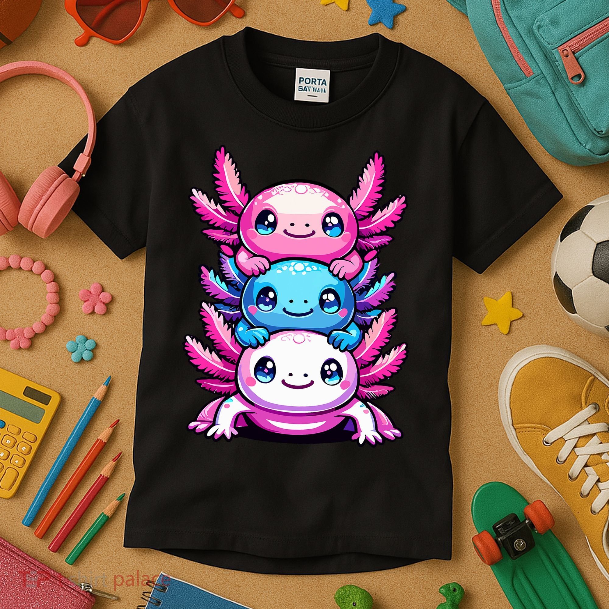 Cute Axolotls Anime Kawaii Axolotl Kids T-Shirt