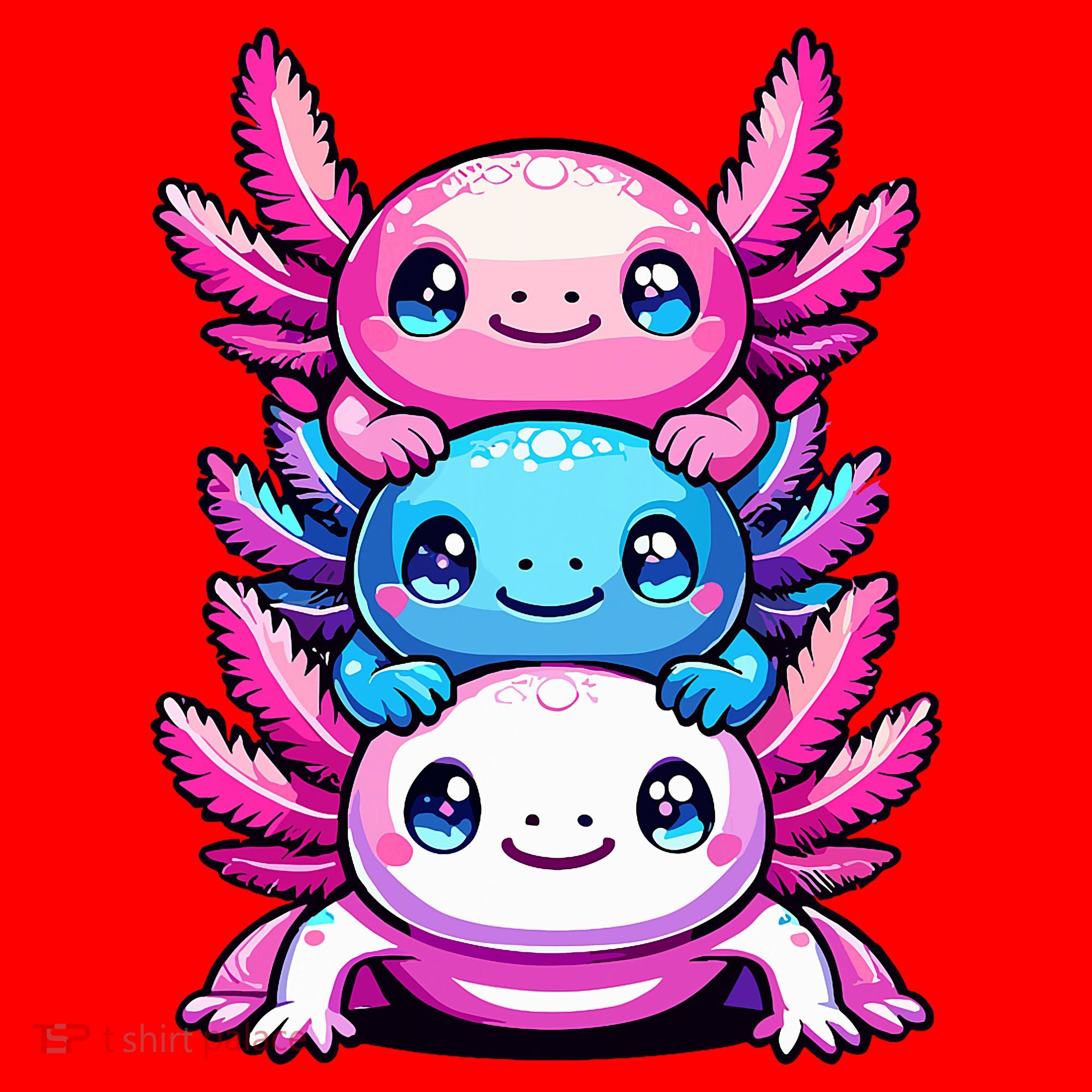 Cute Axolotls Anime Kawaii Axolotl Santa Hat