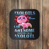 Cute Axolotl Axolotls Are Awesome Plush Pets Girls Boy Coaster thumb 0