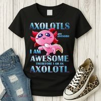 Cute Axolotl Axolotls Are Awesome Plush Pets Girls Boy Women's T-Shirt thumb 3