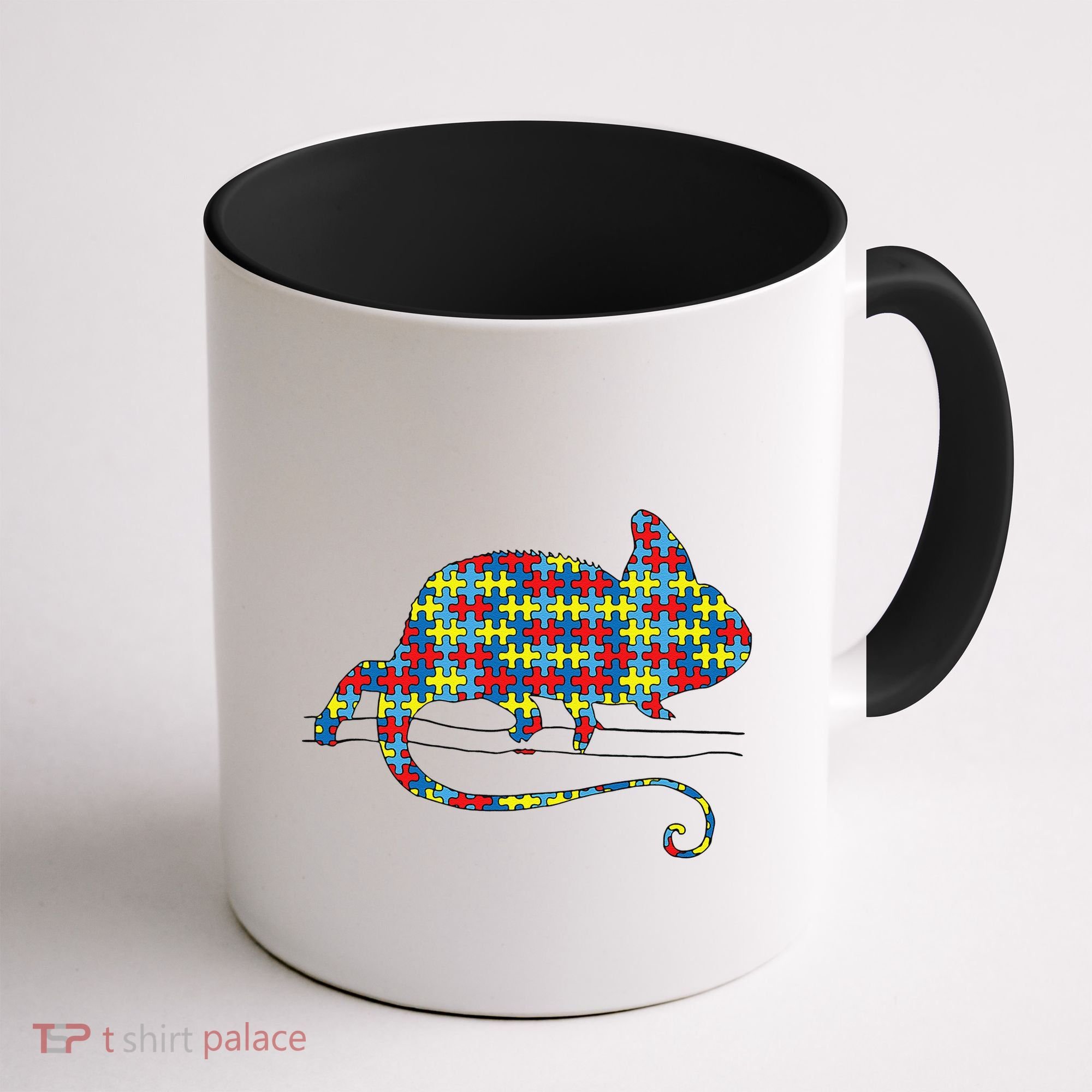 Chameleon Autism Awareness Lizard Puzzle Day Mom Gift Coffee Mug