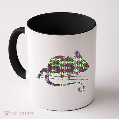 Chameleon Autism Awareness Lizard Puzzle Day Mom Gift Coffee Mug