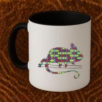 Chameleon Autism Awareness Lizard Puzzle Day Mom Gift Coffee Mug thumb 2