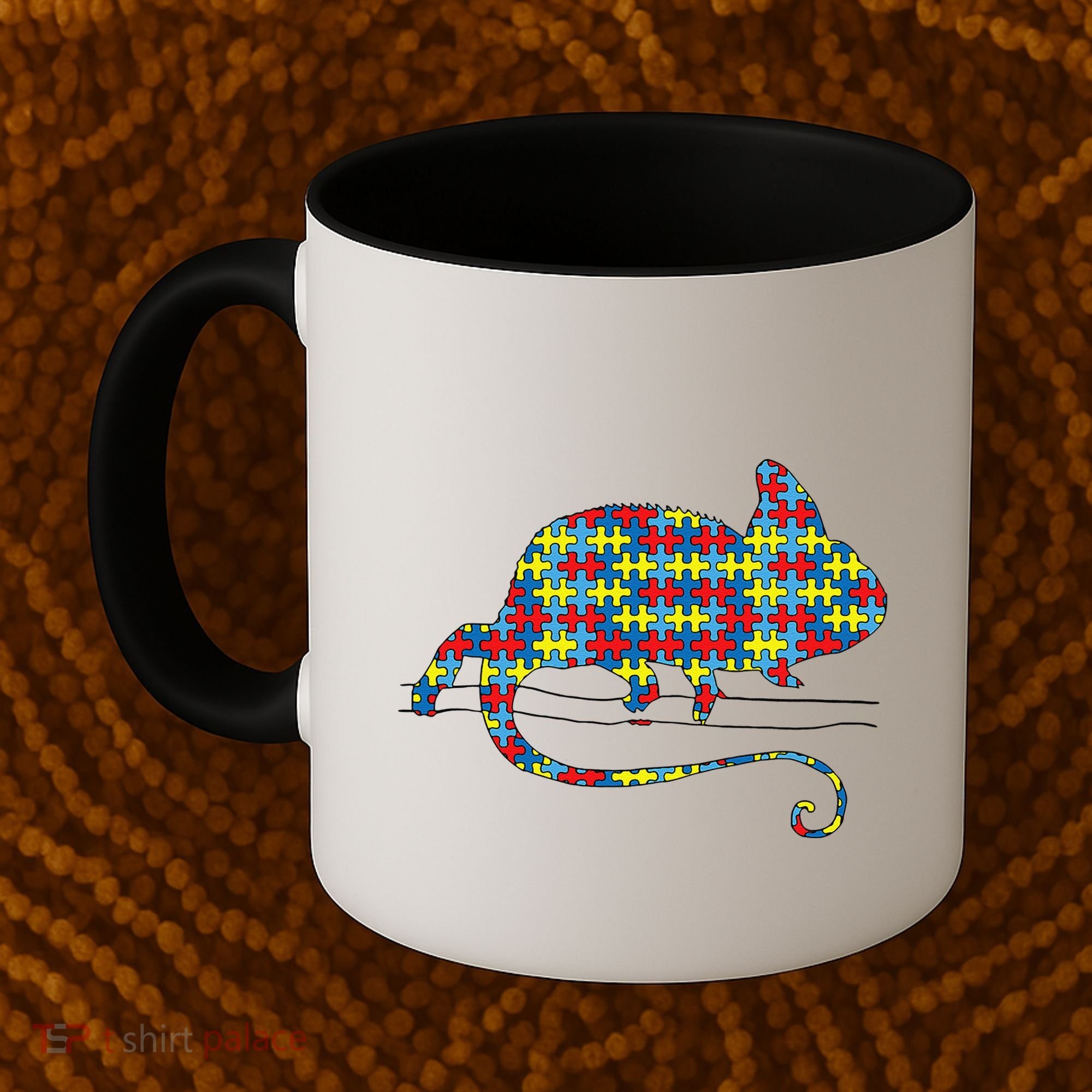 Chameleon Autism Awareness Lizard Puzzle Day Mom Gift Coffee Mug