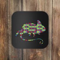 Chameleon Autism Awareness Lizard Puzzle Day Mom Gift Coaster thumb 0
