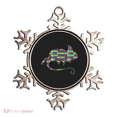 Chameleon Autism Awareness Lizard Puzzle Day Mom Gift Ornament