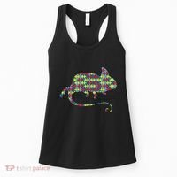 Chameleon Autism Awareness Lizard Puzzle Day Mom Gift Women's Tank Top thumb 0