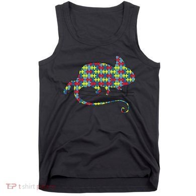 Chameleon Autism Awareness Lizard Puzzle Day Mom Gift Tank Top