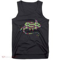 Chameleon Autism Awareness Lizard Puzzle Day Mom Gift Tank Top thumb 0