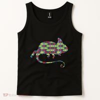 Chameleon Autism Awareness Lizard Puzzle Day Mom Gift Tank Top thumb 2