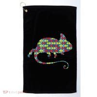 Chameleon Autism Awareness Lizard Puzzle Day Mom Gift Golf Towel thumb 0