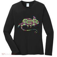 Chameleon Autism Awareness Lizard Puzzle Day Mom Gift Women's Long Sleeve Shirt thumb 0
