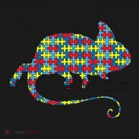 Chameleon Autism Awareness Lizard Puzzle Day Mom Gift Women's Long Sleeve Shirt thumb 2