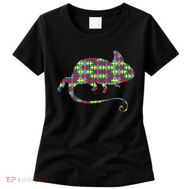 Chameleon Autism Awareness Lizard Puzzle Day Mom Gift Women's T-Shirt
