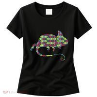 Chameleon Autism Awareness Lizard Puzzle Day Mom Gift Women's T-Shirt thumb 0