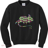 Chameleon Autism Awareness Lizard Puzzle Day Mom Gift Kids Sweatshirt thumb 0