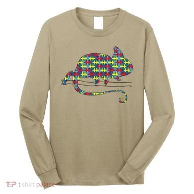 Chameleon Autism Awareness Lizard Puzzle Day Mom Gift Long Sleeve Shirt