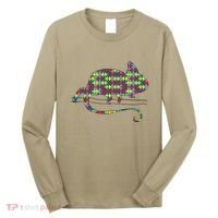 Chameleon Autism Awareness Lizard Puzzle Day Mom Gift Long Sleeve Shirt thumb 0