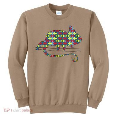 Chameleon Autism Awareness Lizard Puzzle Day Mom Gift Sweatshirt