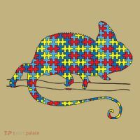 Chameleon Autism Awareness Lizard Puzzle Day Mom Gift Polo thumb 2