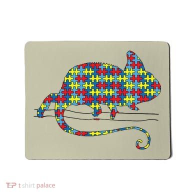 Chameleon Autism Awareness Lizard Puzzle Day Mom Gift Mousepad