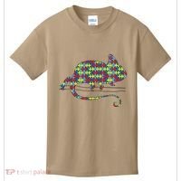 Chameleon Autism Awareness Lizard Puzzle Day Mom Gift Kids T-Shirt thumb 0