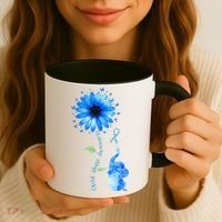 Child Abuse Awareness Sunflower Light Blue Ribbon Elephant Coffee Mug thumb 3