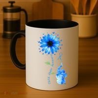 Child Abuse Awareness Sunflower Light Blue Ribbon Elephant Coffee Mug thumb 4