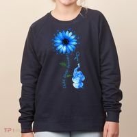 Child Abuse Awareness Sunflower Light Blue Ribbon Elephant Women's Sweatshirt thumb 0
