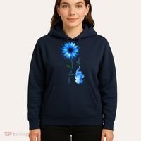 Child Abuse Awareness Sunflower Light Blue Ribbon Elephant Hoodie thumb 5